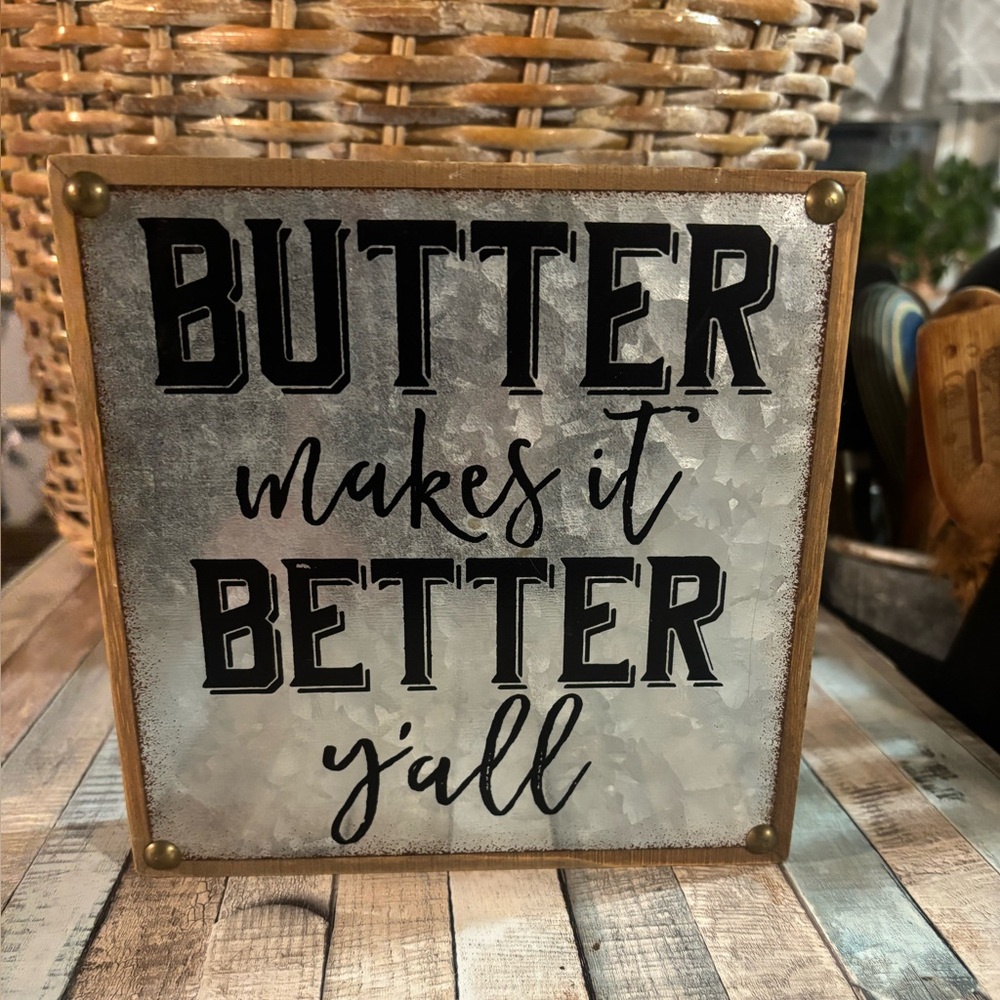 Rustic Silver and Black Wall Decor Sign